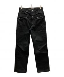 JOHN LAWRENCE SULLIVAN（ジョン ローレンス サリバン）の古着「RIGID DENIM DOUBLE STACKED PANTS」｜ブラック