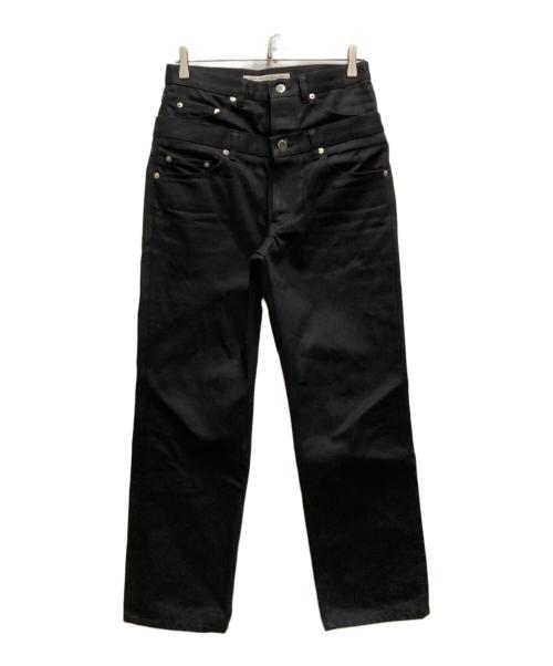 JOHN LAWRENCE SULLIVAN（ジョン ローレンス サリバン）JOHN LAWRENCE SULLIVAN (ジョン ローレンス サリバン) RIGID DENIM DOUBLE STACKED PANTS ブラック サイズ:46の古着・服飾アイテム