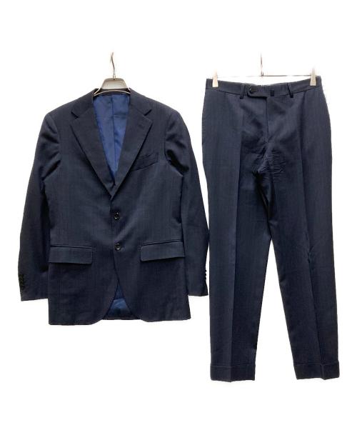 BEAMS F（ビームスエフ）BEAMS F (ビームスエフ) ストライプ 2B テーラードジャケット スラックス ネイビー サイズ:42の古着・服飾アイテム