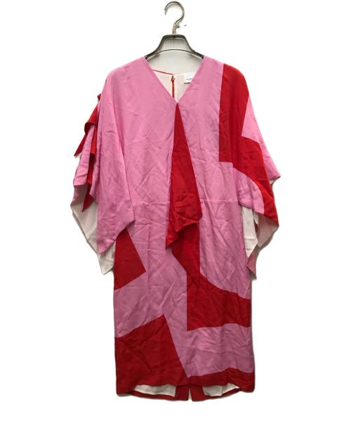 BURBERRY（バーバリー）BURBERRY (バーバリー) シルクドレス レッド×ピンク サイズ:36の古着・服飾アイテム
