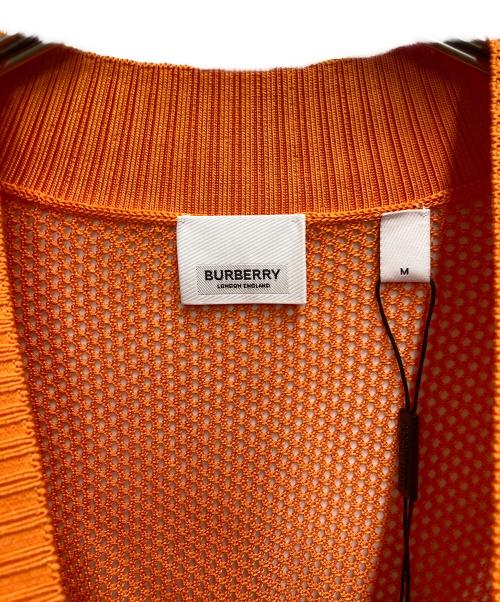 BURBERRY（バーバリー）BURBERRY (バーバリー) メガチェックメッシュVネックニット オレンジ サイズ:M 未使用品の古着・服飾アイテム