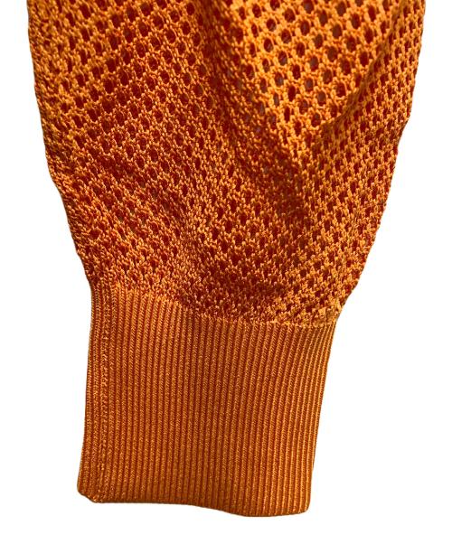 BURBERRY（バーバリー）BURBERRY (バーバリー) メガチェックメッシュVネックニット オレンジ サイズ:M 未使用品の古着・服飾アイテム