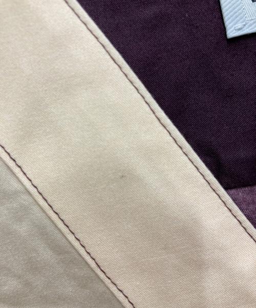 BURBERRY（バーバリー）BURBERRY (バーバリー) バードプリントノーカラーシャツ ベージュ×ボルドー サイズ:Lの古着・服飾アイテム