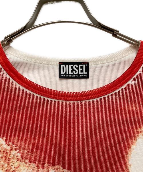 DIESEL（ディーゼル）DIESEL (ディーゼル) リブロゴワンピース レッド サイズ:Lの古着・服飾アイテム