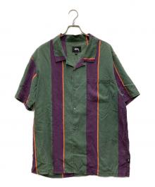 stussy（ステューシー）の古着「オープンカラーストライプシャツ」｜グリーン