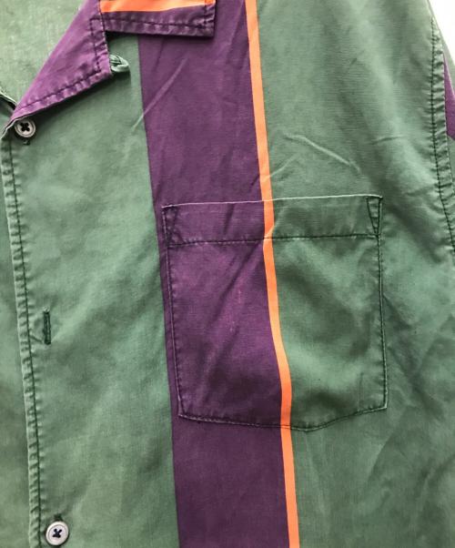 stussy（ステューシー）stussy (ステューシー) オープンカラーストライプシャツ グリーン サイズ:XLの古着・服飾アイテム