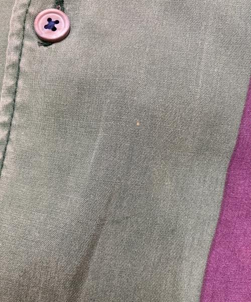 stussy（ステューシー）stussy (ステューシー) オープンカラーストライプシャツ グリーン サイズ:XLの古着・服飾アイテム