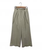 PUBLIC TOKYOパブリックトウキョウ）の古着「パウダーツイルフレアパンツ」｜グリーン