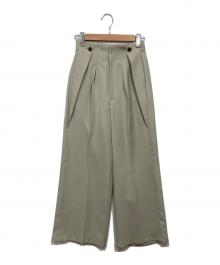 PUBLIC TOKYO（パブリックトウキョウ）の古着「パウダーツイルフレアパンツ」｜グリーン