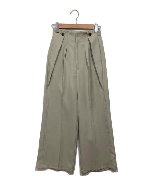 PUBLIC TOKYO（パブリックトウキョウ）PUBLIC TOKYO (パブリックトウキョウ) パウダーツイルフレアパンツ グリーン サイズ:1の古着・服飾アイテム