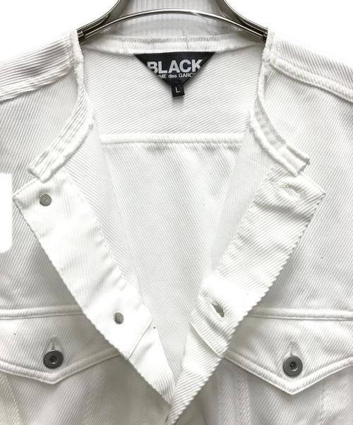 BLACK COMME des GARCONS（ブラックコムデギャルソン）BLACK COMME des GARCONS (ブラックコムデギャルソン) カットオフデザインポリジャケット ホワイト サイズ:Lの古着・服飾アイテム