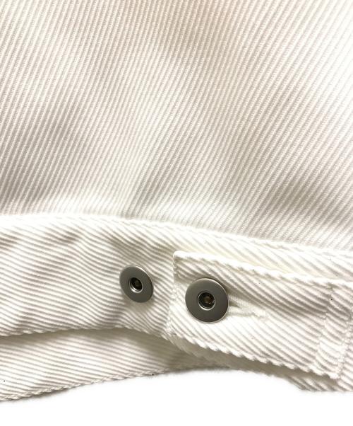 BLACK COMME des GARCONS（ブラックコムデギャルソン）BLACK COMME des GARCONS (ブラックコムデギャルソン) カットオフデザインポリジャケット ホワイト サイズ:Lの古着・服飾アイテム