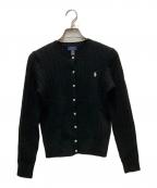POLO RALPH LAURENポロ・ラルフローレン）の古着「ケーブルニットカーディガン」｜ブラック