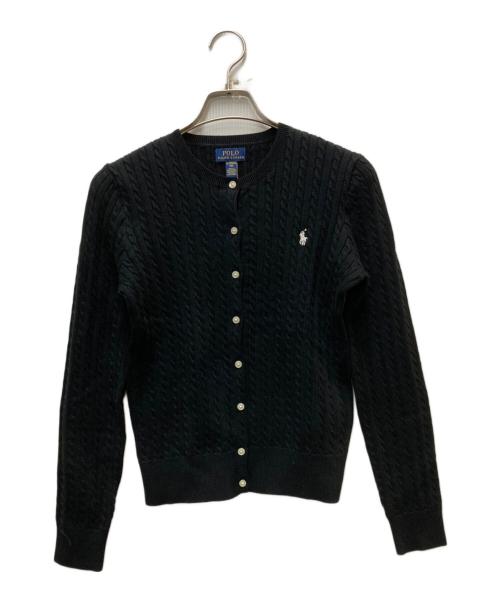POLO RALPH LAUREN（ポロ・ラルフローレン）POLO RALPH LAUREN (ポロ・ラルフローレン) ケーブルニットカーディガン ブラック サイズ:XL(キッズサイズ)の古着・服飾アイテム
