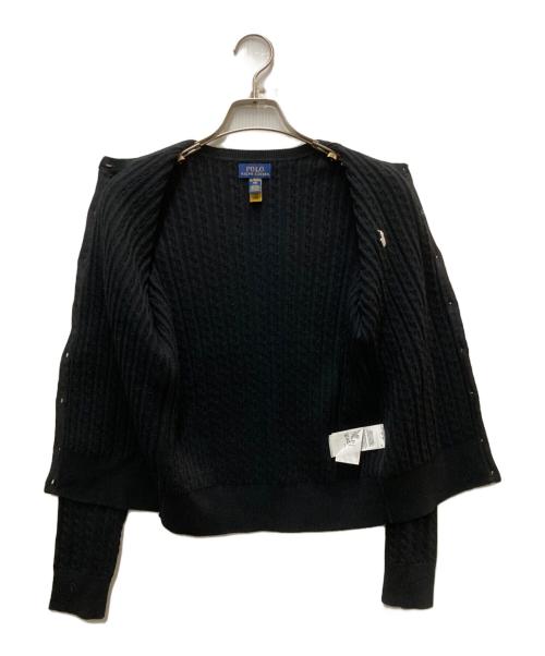 POLO RALPH LAUREN（ポロ・ラルフローレン）POLO RALPH LAUREN (ポロ・ラルフローレン) ケーブルニットカーディガン ブラック サイズ:XL(キッズサイズ)の古着・服飾アイテム
