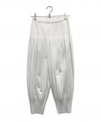 PLEATS PLEASEプリーツプリーズ）の古着「OPAQUE BOTTOMS」｜ホワイト