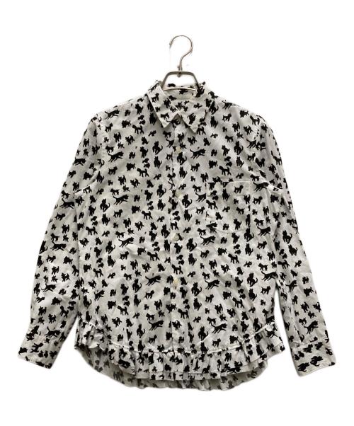 BLACK COMME des GARCONS（ブラックコムデギャルソン）BLACK COMME des GARCONS (ブラックコムデギャルソン) 総柄シャツ ホワイト×ブラック サイズ:Sの古着・服飾アイテム
