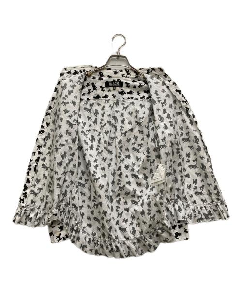 BLACK COMME des GARCONS（ブラックコムデギャルソン）BLACK COMME des GARCONS (ブラックコムデギャルソン) 総柄シャツ ホワイト×ブラック サイズ:Sの古着・服飾アイテム