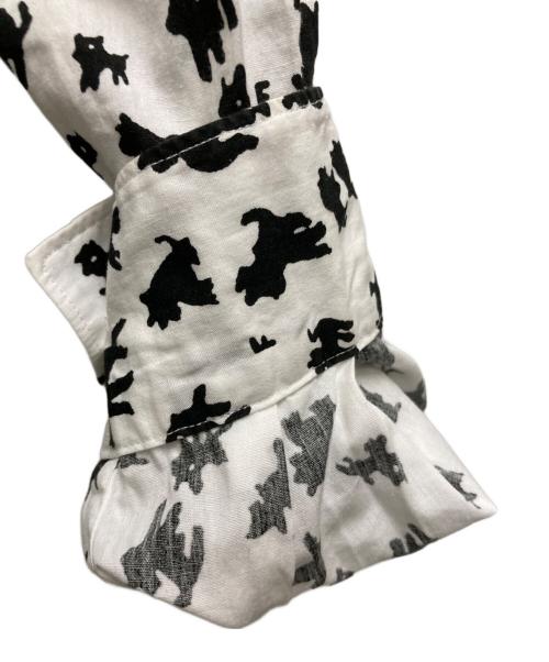 BLACK COMME des GARCONS（ブラックコムデギャルソン）BLACK COMME des GARCONS (ブラックコムデギャルソン) 総柄シャツ ホワイト×ブラック サイズ:Sの古着・服飾アイテム