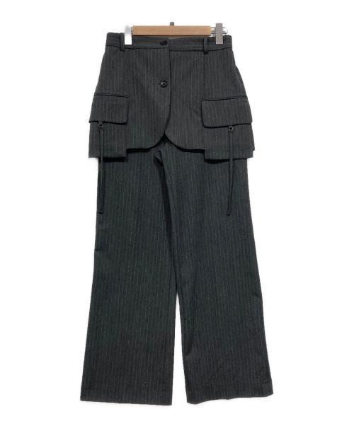 ZARA（ザラ）ZARA (ザラ) MAISON SPECIAL (メゾンスペシャル) レイヤードパンツ グレー サイズ:Ｍの古着・服飾アイテム