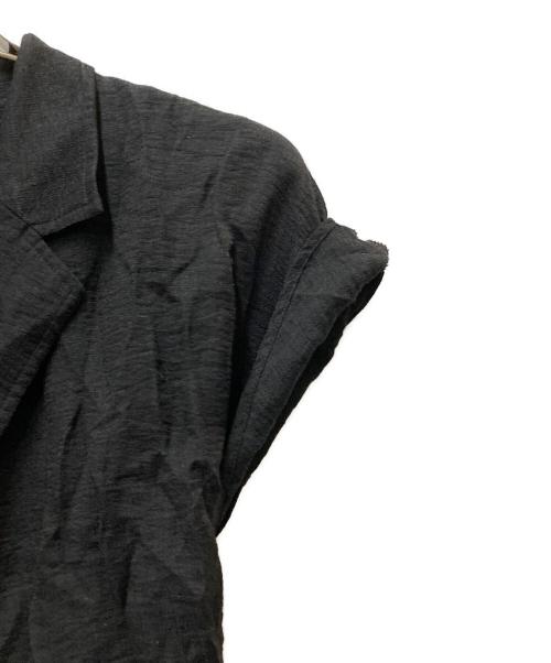 Noble（ノーブル）Noble (ノーブル) ファジーリネンニュアンスベルテッドブラウス ブラック サイズ:FREEの古着・服飾アイテム