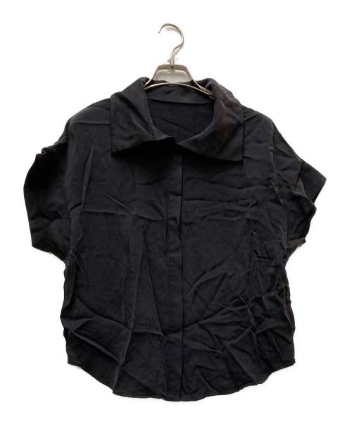 Noble（ノーブル）Noble (ノーブル) 2WAYワイドカラーキュプラブラウス ブラック サイズ:FREEの古着・服飾アイテム