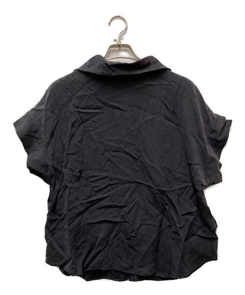 Noble（ノーブル）Noble (ノーブル) 2WAYワイドカラーキュプラブラウス ブラック サイズ:FREEの古着・服飾アイテム