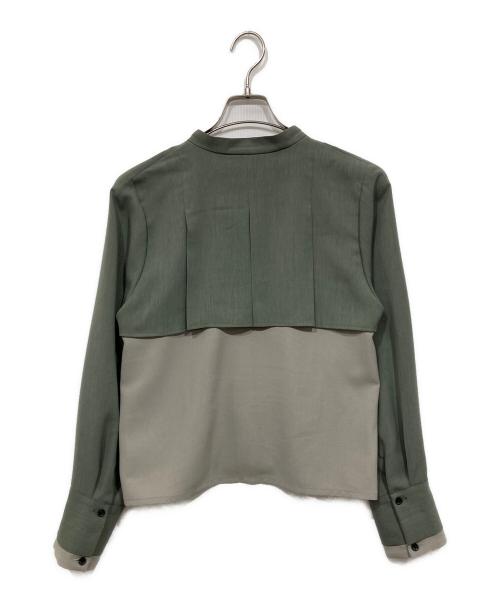 UNITED TOKYO（ユナイテッドトーキョー）UNITED TOKYO (ユナイテッドトーキョー) バイカラーノーカラーシャツ グリーン サイズ:FREEの古着・服飾アイテム