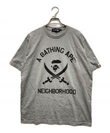 A BATHING APE×NEIGHBORHOOD（アベイシングエイプ×ネイバーフッド）の古着「LOGO TEE」｜グレー