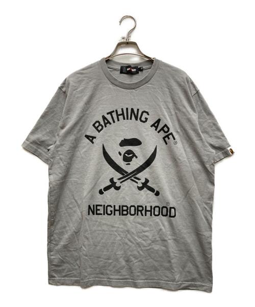A BATHING APE（アベイシングエイプ）A BATHING APE (アベイシングエイプ) NEIGHBORHOOD (ネイバーフッド) LOGO TEE グレー サイズ:Lの古着・服飾アイテム