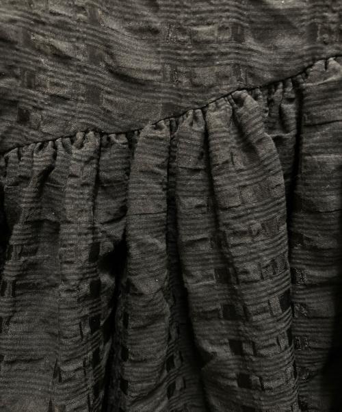 CLANE（クラネ）CLANE (クラネ) SHEER CHECK VOLUME PUFF TOPS ブラック サイズ:Sの古着・服飾アイテム