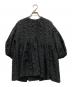 CLANE（クラネ）の古着「SHEER CHECK VOLUME PUFF TOPS」｜ブラック