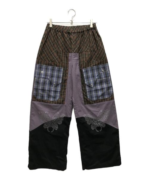 CHOPOVA LOWENA（チョポヴァ・ロウェナ）Chopova Lowena (チョポヴァ・ロウェナ) Tartan Vega トラウザーズ パープル×ブラウン サイズ:Sの古着・服飾アイテム