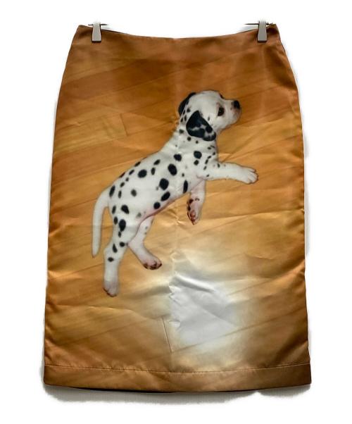 ASHLEY WILLIAMS（アシュリーウィリアムズ）ASHLEY WILLIAMS (アシュリーウィリアムズ) ダルメシアンプリントスカート イエロー サイズ:XSの古着・服飾アイテム