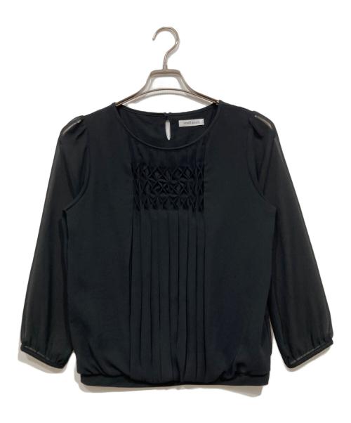 NEWYORKER（ニューヨーカー）NEWYORKER (ニューヨーカー) ギャザーブラウス ブラック サイズ:Ｍの古着・服飾アイテム