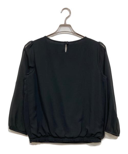 NEWYORKER（ニューヨーカー）NEWYORKER (ニューヨーカー) ギャザーブラウス ブラック サイズ:Ｍの古着・服飾アイテム