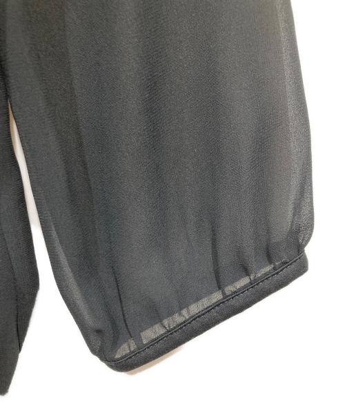 NEWYORKER（ニューヨーカー）NEWYORKER (ニューヨーカー) ギャザーブラウス ブラック サイズ:Ｍの古着・服飾アイテム