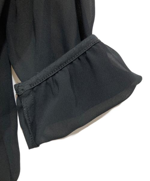 NEWYORKER（ニューヨーカー）NEWYORKER (ニューヨーカー) ギャザーブラウス ブラック サイズ:Ｍの古着・服飾アイテム