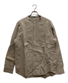 arts&crafts（アーツアンドクラフツ）の古着「リネン混バンドカラーシャツ」｜ベージュ