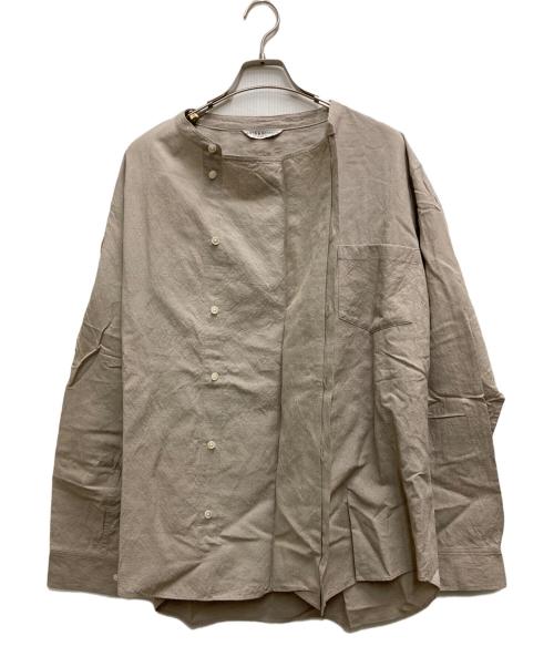 arts&crafts（アーツアンドクラフツ）ARTS&CRAFTS (アーツアンドクラフツ) リネン混バンドカラーシャツ ベージュ サイズ:Lの古着・服飾アイテム
