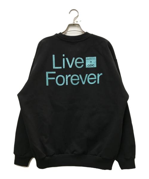 GDC（ジーディーシー）GDC (ジーディーシー) KJ kinski live forever crew sweat ブラック サイズ:XLの古着・服飾アイテム