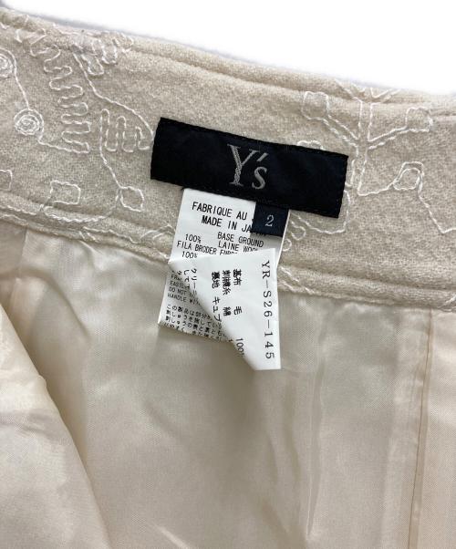 Y's（ワイズ）Y's (ワイズ) ジャガードフレアスカート ベージュ サイズ:2の古着・服飾アイテム