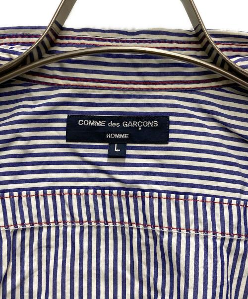 COMME des GARCONS HOMME（コムデギャルソン オム）COMME des GARCONS HOMME (コムデギャルソン オム) ストライプシャツ ネイビー サイズ:Lの古着・服飾アイテム