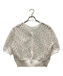 IENA（イエナ）の古着「フラワーレースハーフスリーブニット カーディガン」｜ホワイト