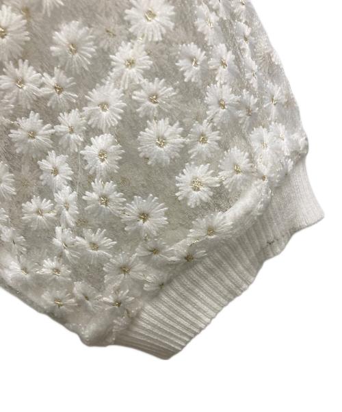 IENA（イエナ）IENA (イエナ) フラワーレースハーフスリーブニット カーディガン ホワイト サイズ:FREEの古着・服飾アイテム