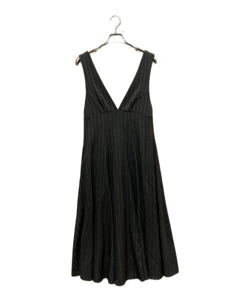 HER LIP TO（ハーリップトゥ）Her lip to (ハーリップトゥ) Striped Jumper Skirt グレー サイズ:Sの古着・服飾アイテム