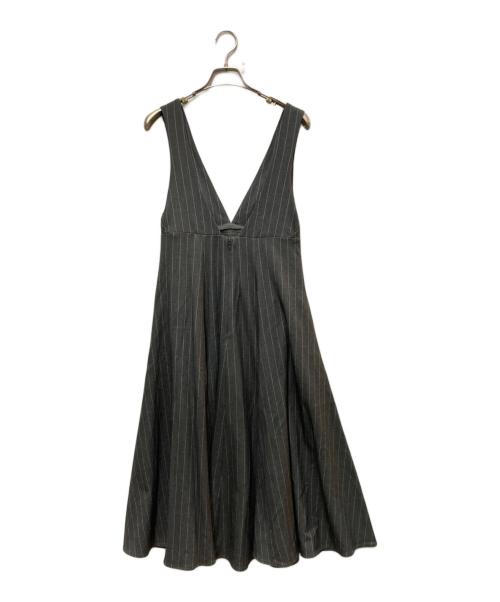 HER LIP TO（ハーリップトゥ）Her lip to (ハーリップトゥ) Striped Jumper Skirt グレー サイズ:Sの古着・服飾アイテム