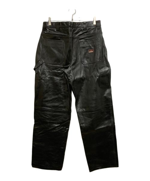 stussy（ステューシー）stussy (ステューシー) CARPENTER PANT LEATHER ブラック サイズ:76cm (W30)の古着・服飾アイテム