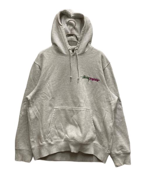 stussy（ステューシー）stussy (ステューシー) Positive Vibrations Applique Hoodie グレー サイズ:Mの古着・服飾アイテム