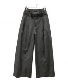 ALEXANDER WANG（アレキサンダー・ワン）の古着「ウエストレイヤードストライプスラックス」｜グレー